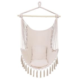 Pillow Tassel Hanging Chair Beige
