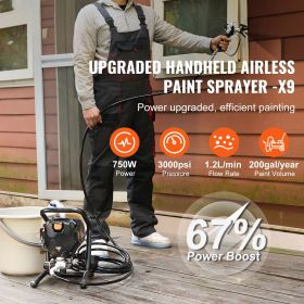 Stand Airless Paint Sprayer, 3000PSI 750W Efficient Electric Airless Sprayer,for Home Interior and Exterior Furniture and Fences